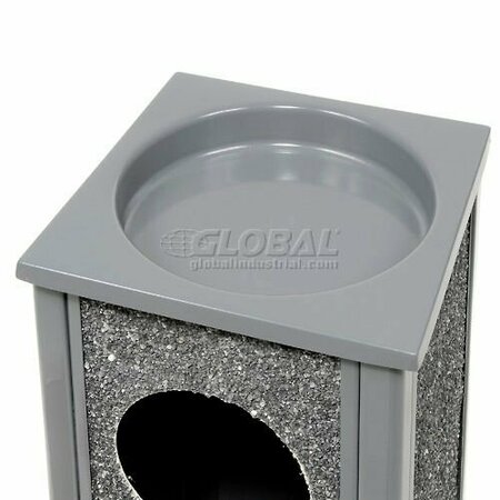 Global Industrial Square Ashtray/Trash Can, Gray, Steel 238242GY